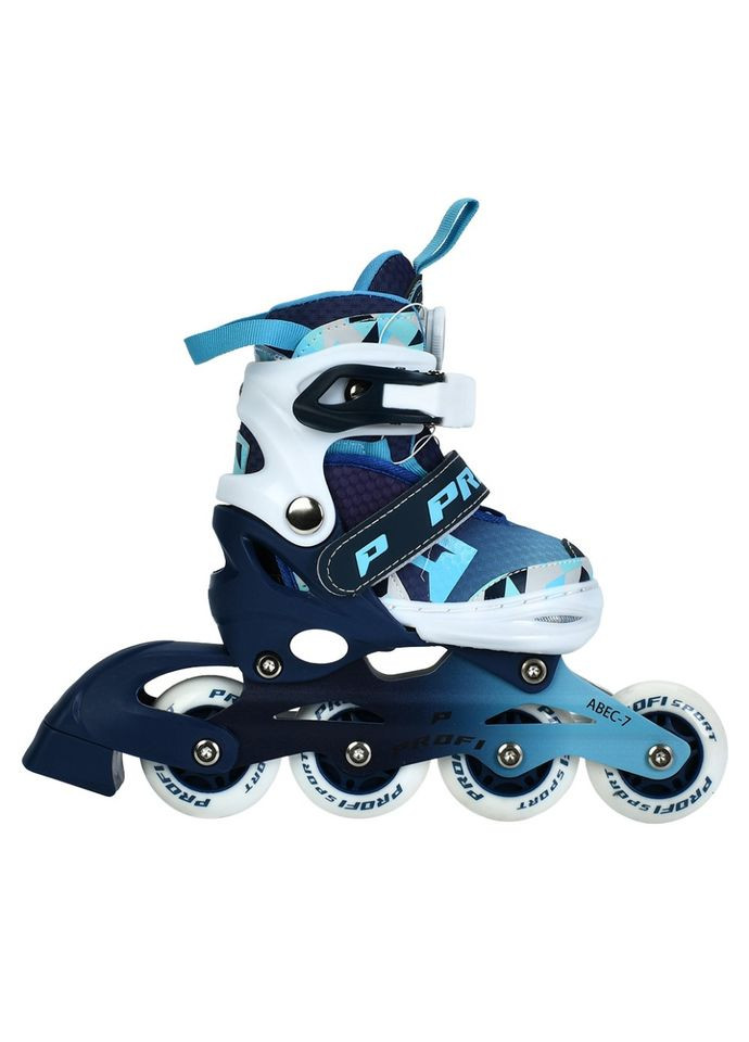 Детские раздвижные ролики с шнуровкой и баклей для активного отдыха от 4 лет с LED-подсветкой Profi (368758092)