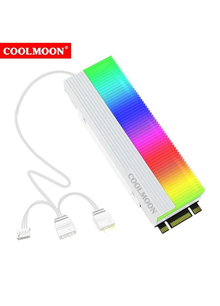 УЦІНКА! Радіатор алюмінієвий Coolmoon CM-M7S ARGB для SSD M2 2280 білий No Brand (352198724)