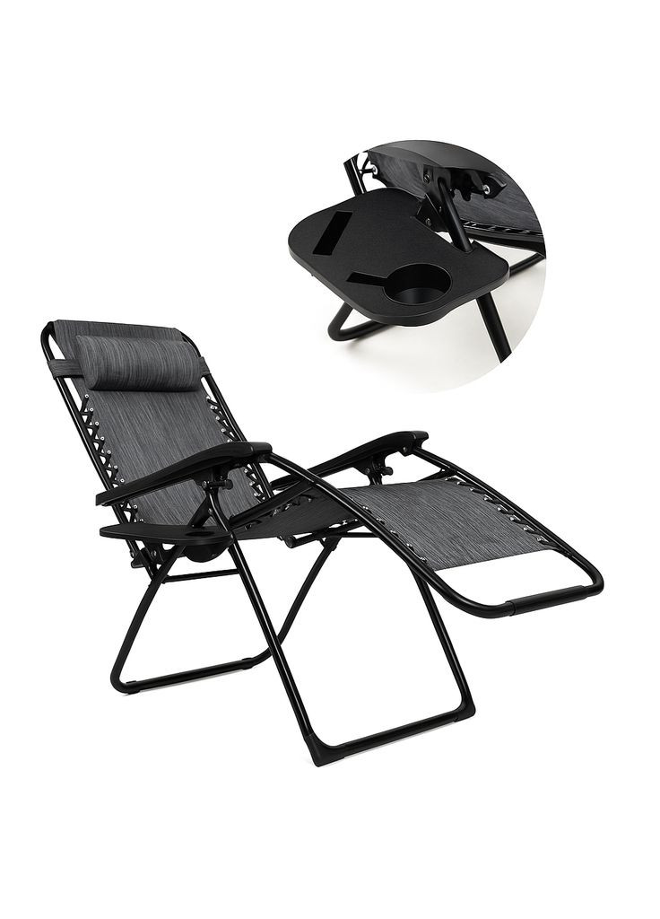 Розкладне крісло шезлонг Zero Gravity Grey (LB-ZGC-F1-GRY) LEOBRO (360395288)