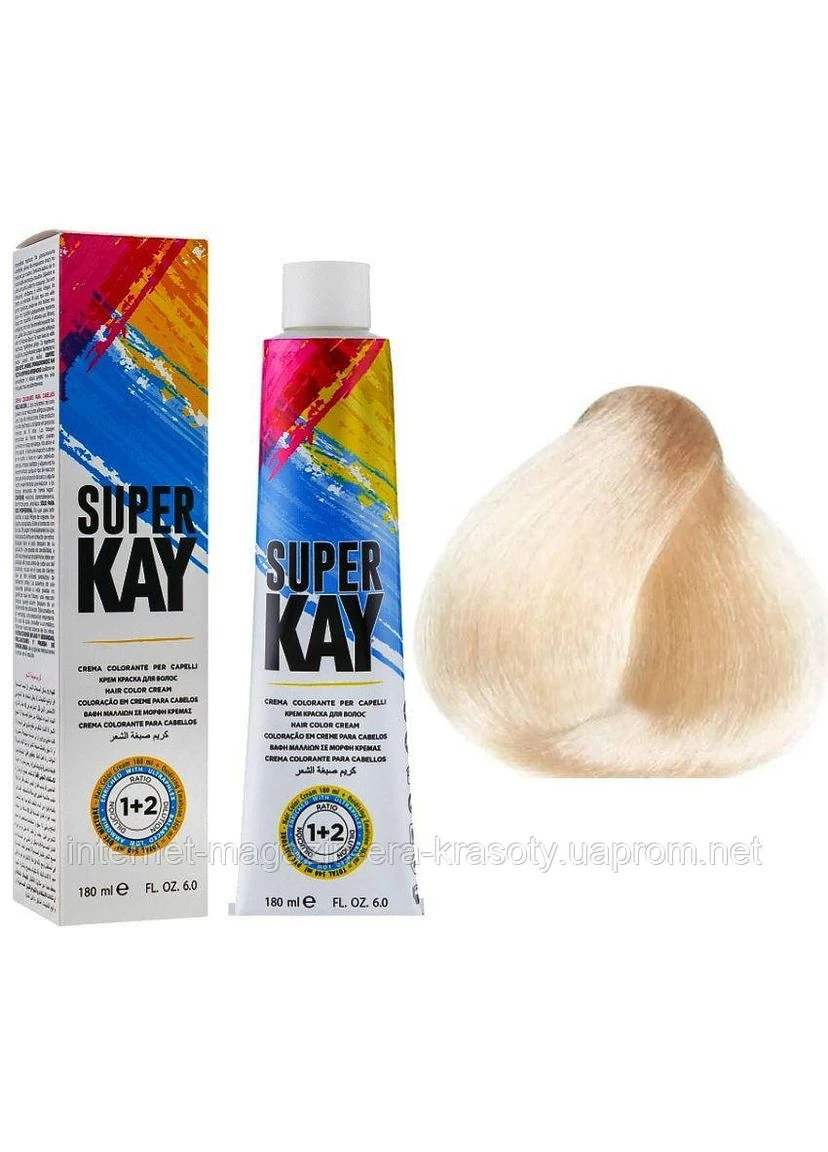 Фарба для волосся 12.0 екстра супер платиновий натуральний блондин Super Kay, 180 мл KayPro (396334913)