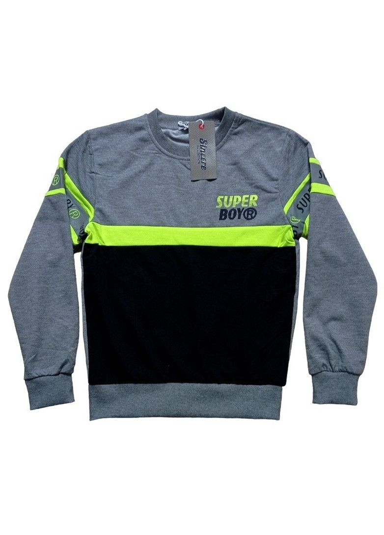 Sincere теплий світшот для хлопчика смужка сірий повсякденний