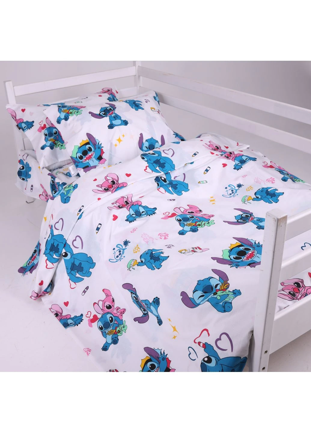 Комплект постільної білизни Ranforce Elite TEENAGER 17-0909 Cute Stitch White Полуторний Євро Mirson (399958297)