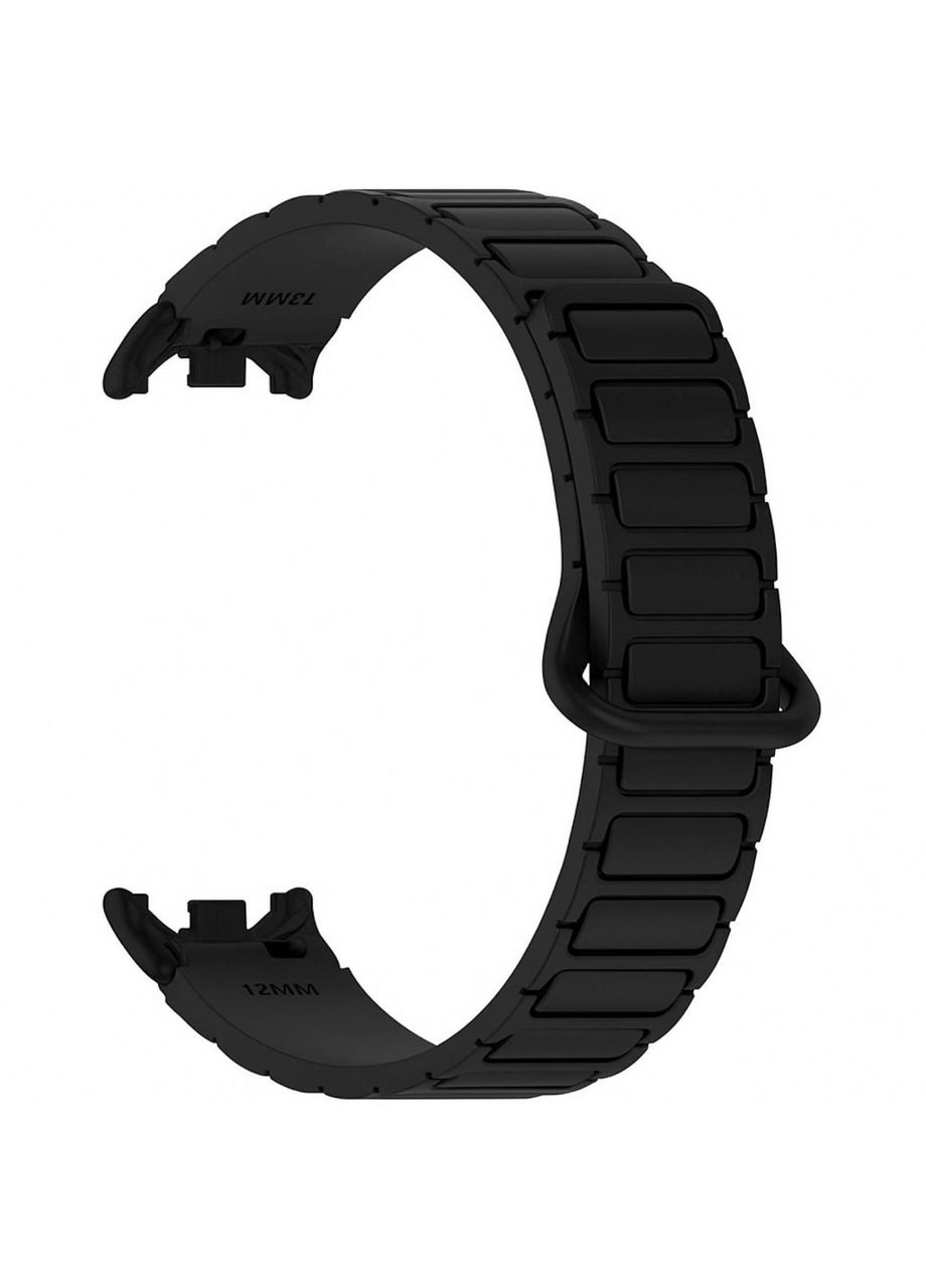 Ремінець сумісний з Xiaomi Mi Band 5, 6, 7, 8, 9. Магнітний Кольорі: чорний. хакі No Brand (370101734)