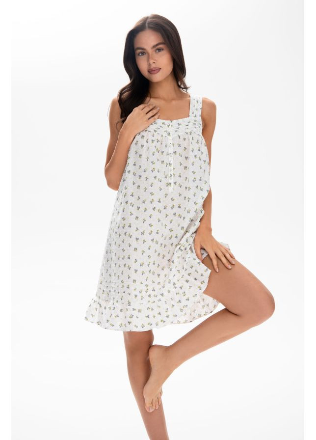 Сорочка нічна жіноча батистова з принтом квітів принт квіти 806183 German Volf 25068 (369496536)