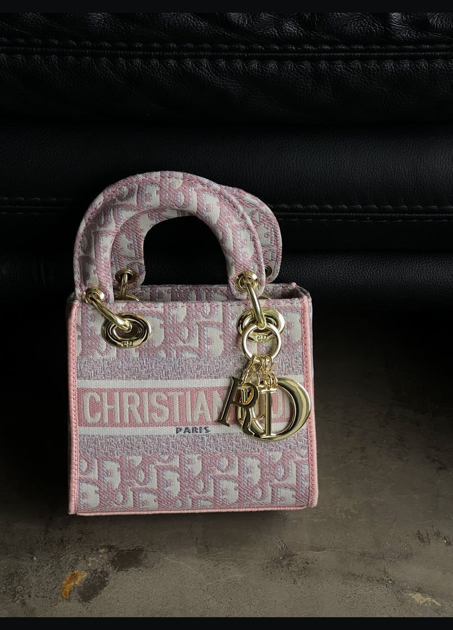 Жіноча сумка Крістіан Діор Lady small рожевий класика No Brand (322415471)