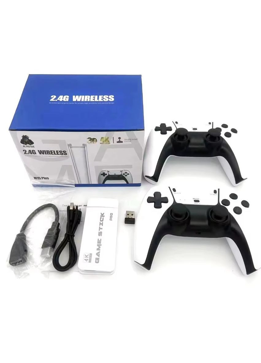 Игровая приставка консоль M15 Plus 64Gb 4K Game Stick 3D с двумя беспроводными джойстиками (2390000010) No Brand (340912483)