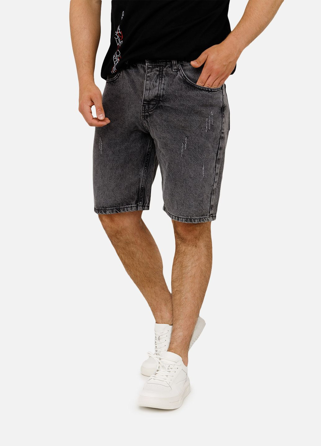 Мужские джинсовые шорты цвет темно-серый ЦБ-00250773 INTERCODE (307362451)