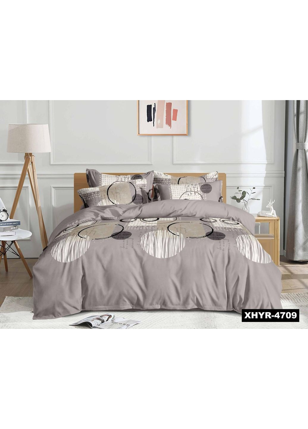 Постельное белье Двуспальное Пакистанская байка 180 x 220 см 4709 Бежевая 70 х 70 см No Brand (362202554)