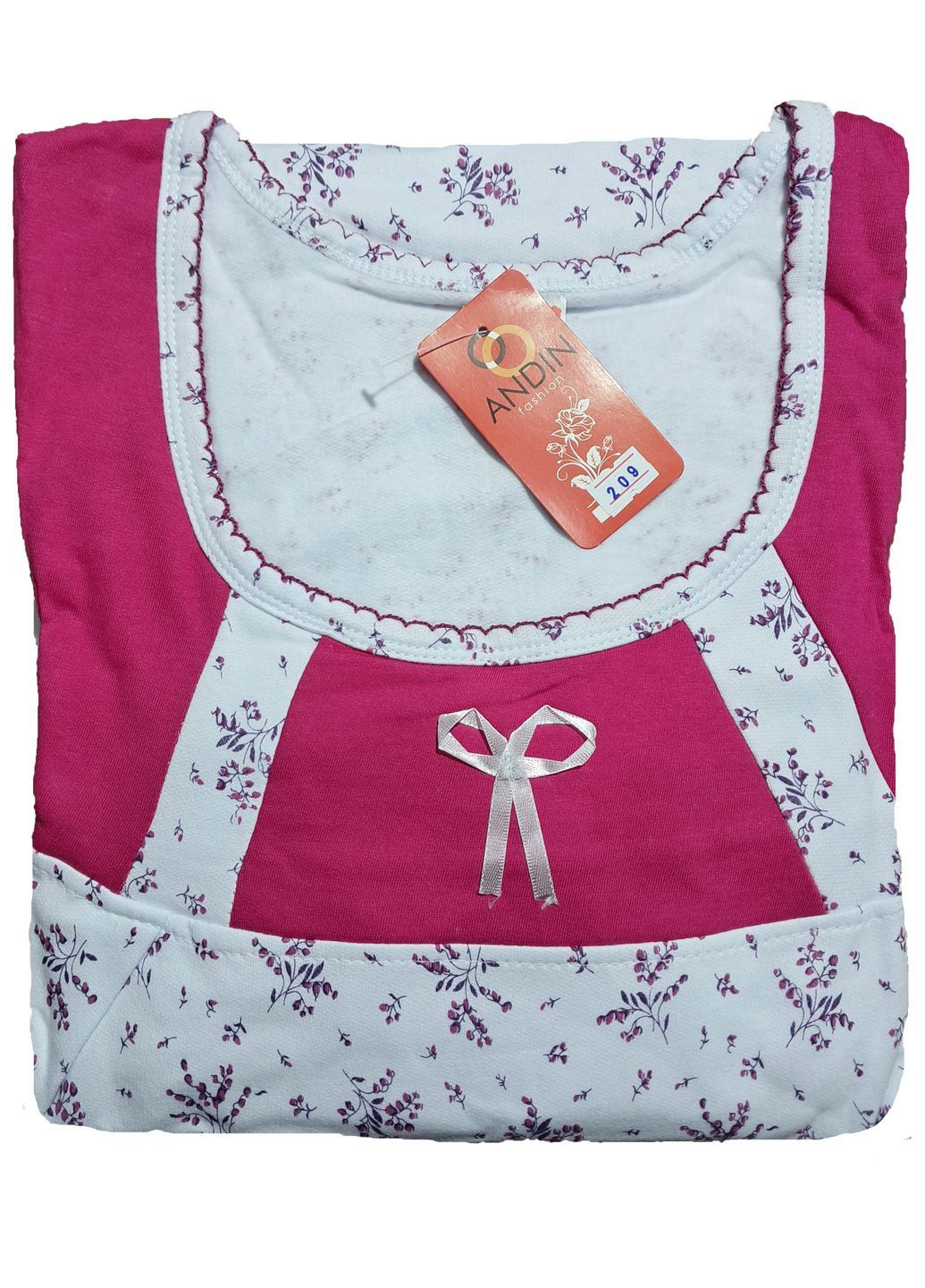 Жіноча нічна сорочка тепла на флісі бавовна (209) ANDIN (369000861)