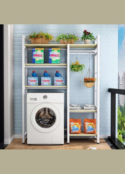 Стелаж над пральною машиною з дерева Маріан правий зефір-бланже (ССМ-10062001) No Brand (328293553)