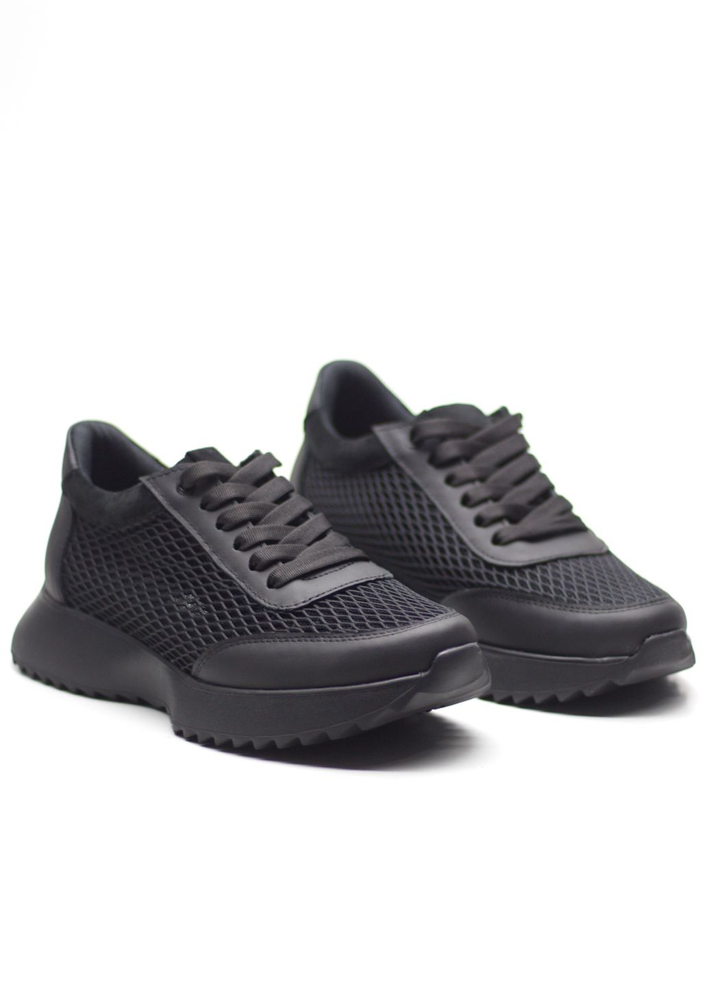 Кроссовки женские из натуральной кожи и износостойкой сетки Zlett 3804S чёрные лето (318699609)