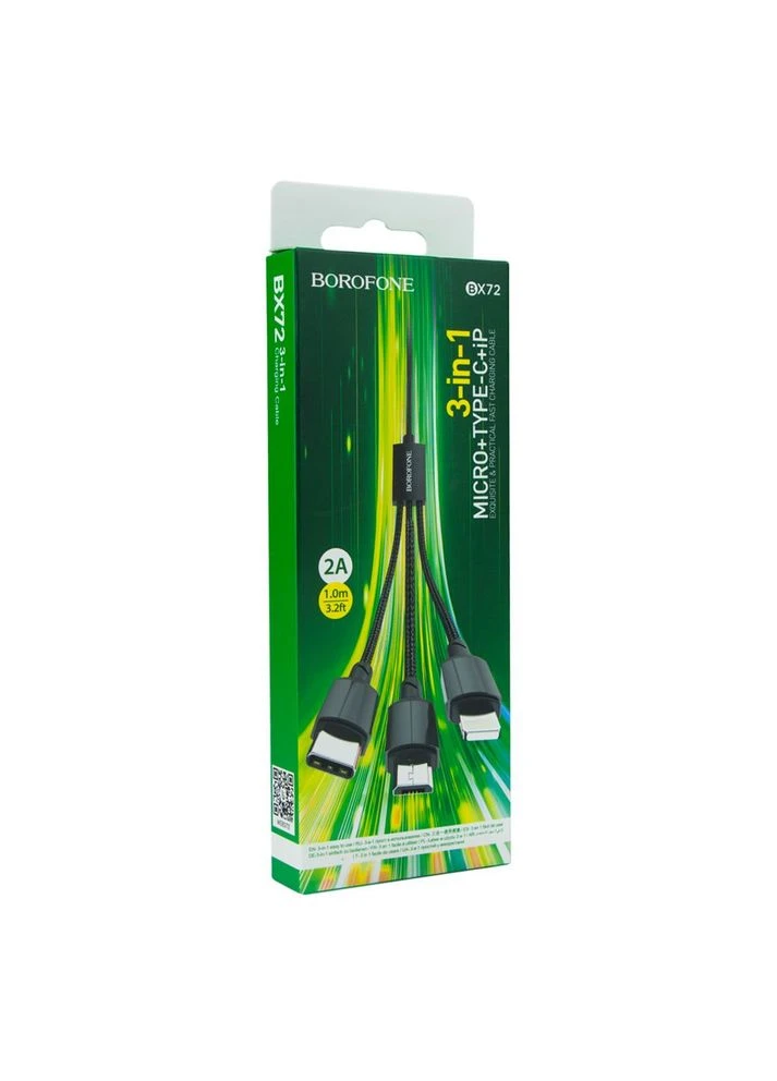 Кабель USB BX72 3-in-1 IP+Type-C+Micro Borofone (334893739)