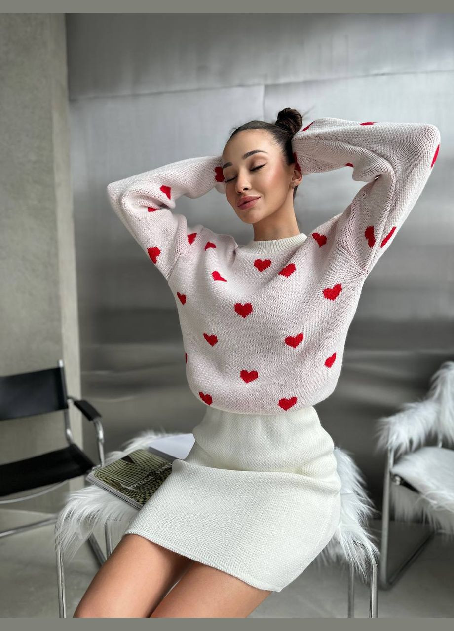 Стильный вязаный костюм Сердце Vakko (311504365)