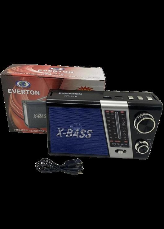 Аккумуляторный радиоприемник RT-816 с фонарем Bluetooth FM USB SD (1756375709) Everton (326033152)