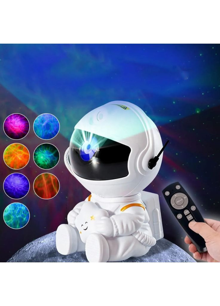 Ночник проектор зоряного неба Космонавт, від USB, з пультом / Дитячий світильник з проекцією / Нічник зоряне небо No Brand (362672763)