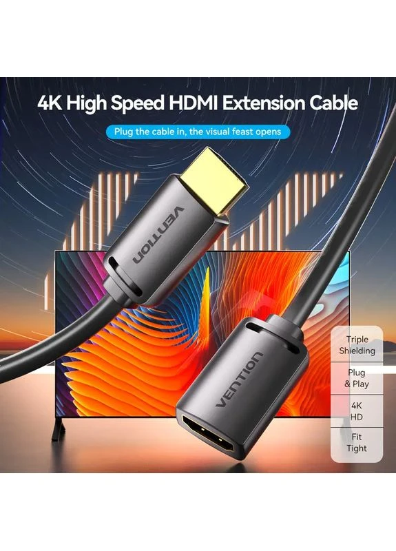 Кабель-удлинитель HDMI-A Male to HDMI-A Female 4K HD Cable PVC Type 1M Black () () Vention AHCBF (372682384)
