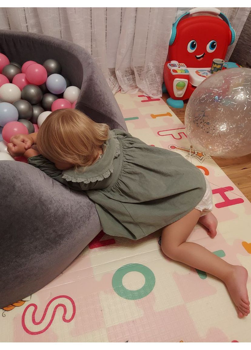 Сухий Басейн з 300 кульками з оксамиту (велюр) сірий JoyfulKids (369965042)