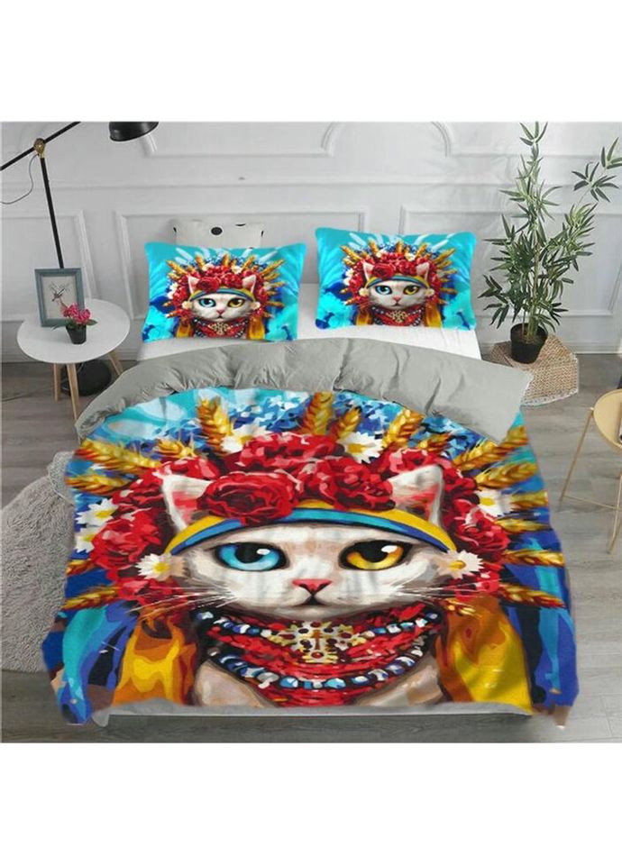 Постільна білизна із плюш-велюру Український котик 2575 12043 215150 см FlexDress (336327461)