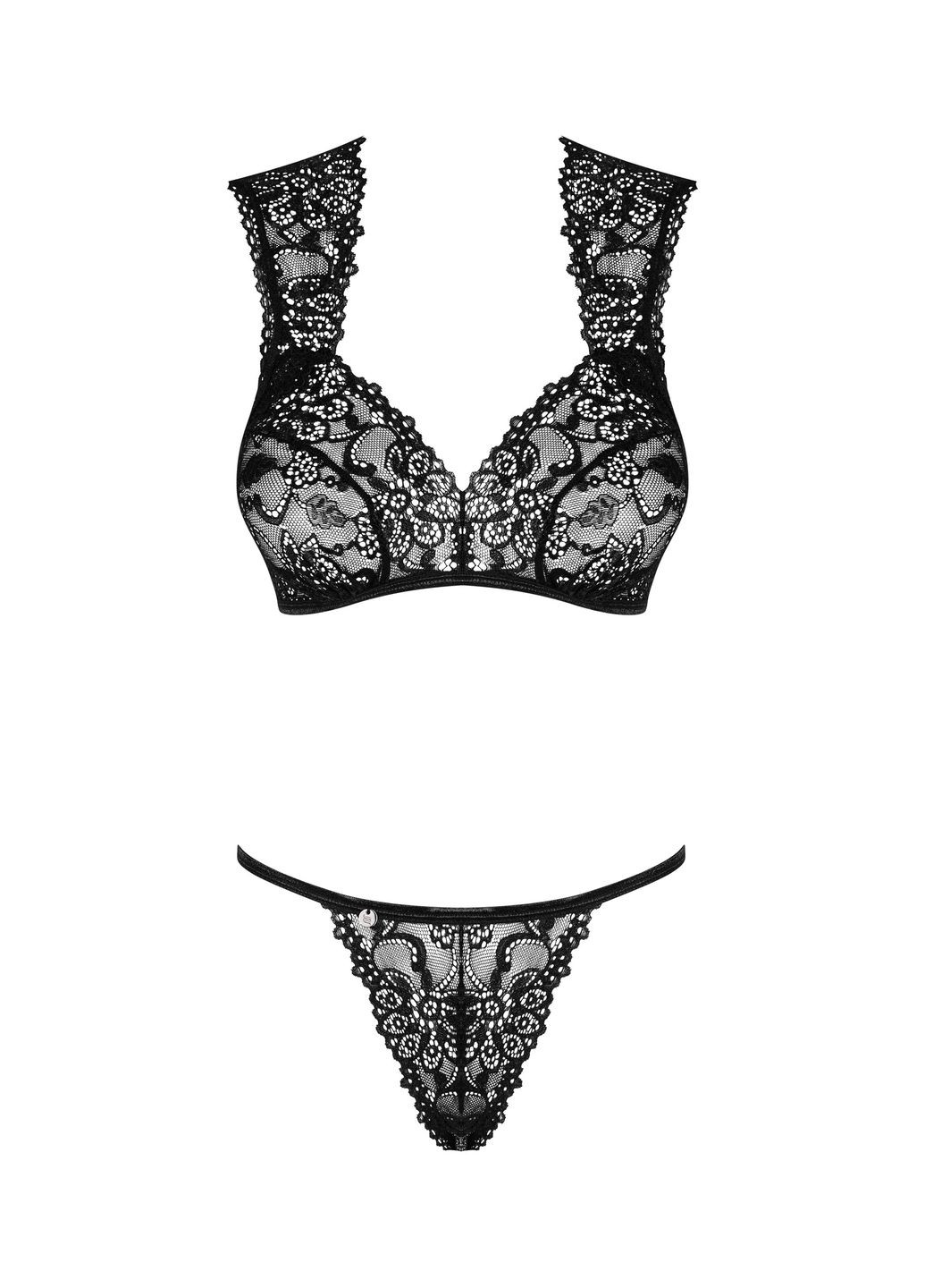 Комплект мереживної білизни Elisetta set Black L / XL Obsessive (332201459)