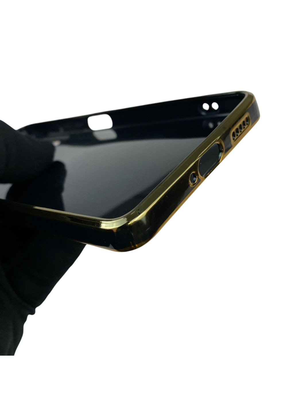 Чохол для Redmi Note 12 Pro 5G з кільцем-підставкою із золотою окантовкою на сяомі редмі нот 12 про чорний gs1 Xiaomi (366230467)