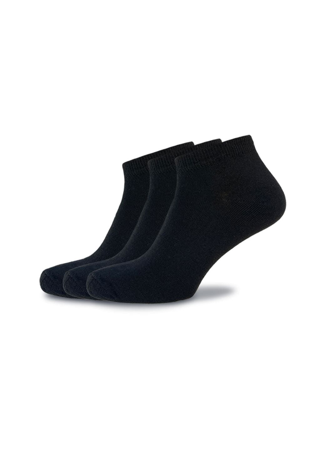 Чёрные набор носков 3 пары, черный, короткие, 43-46 Rovix однотонные (299306350)