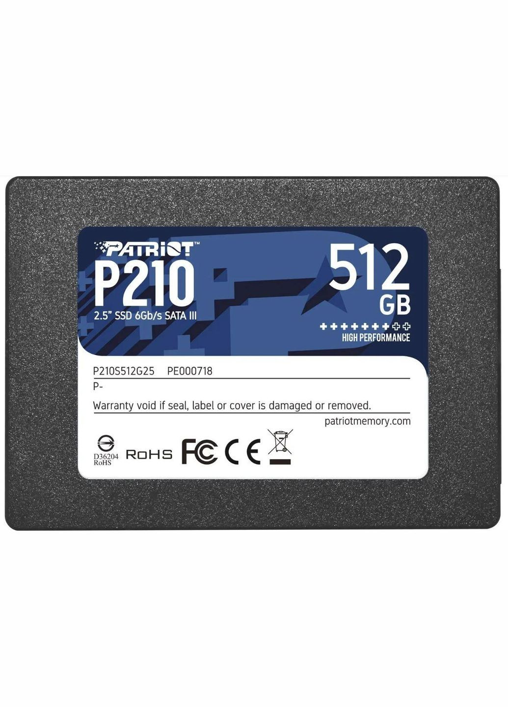 Накопитель ССД — SSD P210 512 GB 2.5" SATAIII 3D QLC Patriot (292014246)