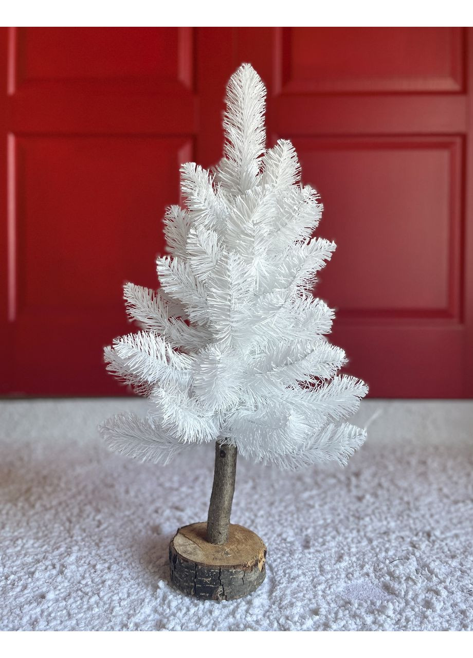 Настольная искусственная ёлочка SGH Elegant на пне 65см белая HVOYA (366963831)