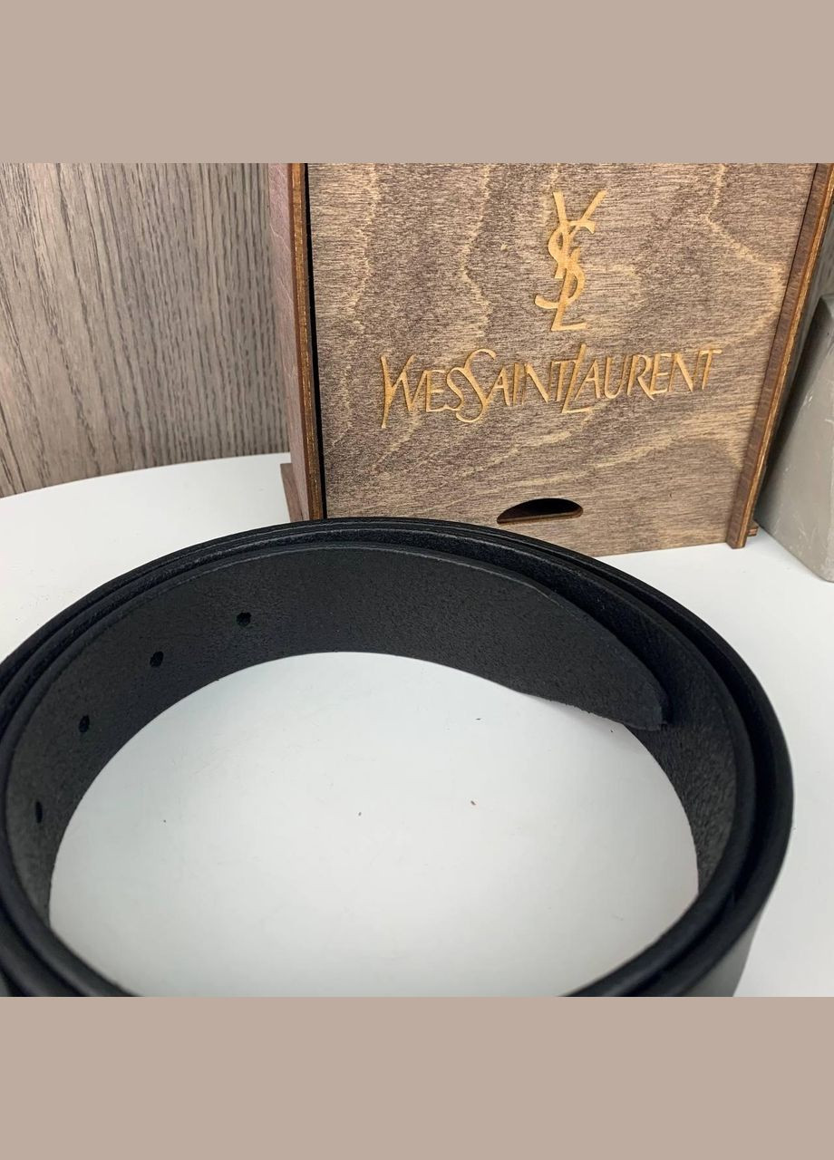 Женский ремень тонкий поясной из натуральной кожи Черный с золотым No Brand (301873519)