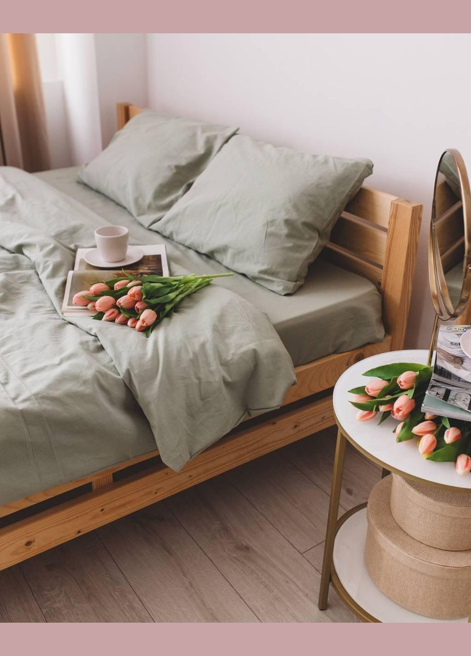 Постельное белье вареный хлопок Евро 200х220 наволочка 70х70 2шт (П4К-al-var-bavovna-002-03) No Brand (316230625)