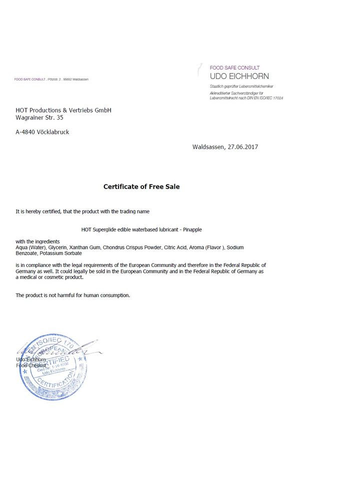 Съедобный лубрикант на водной основе Superglide Сочный Ананас, 75 мл Hot (331171145)