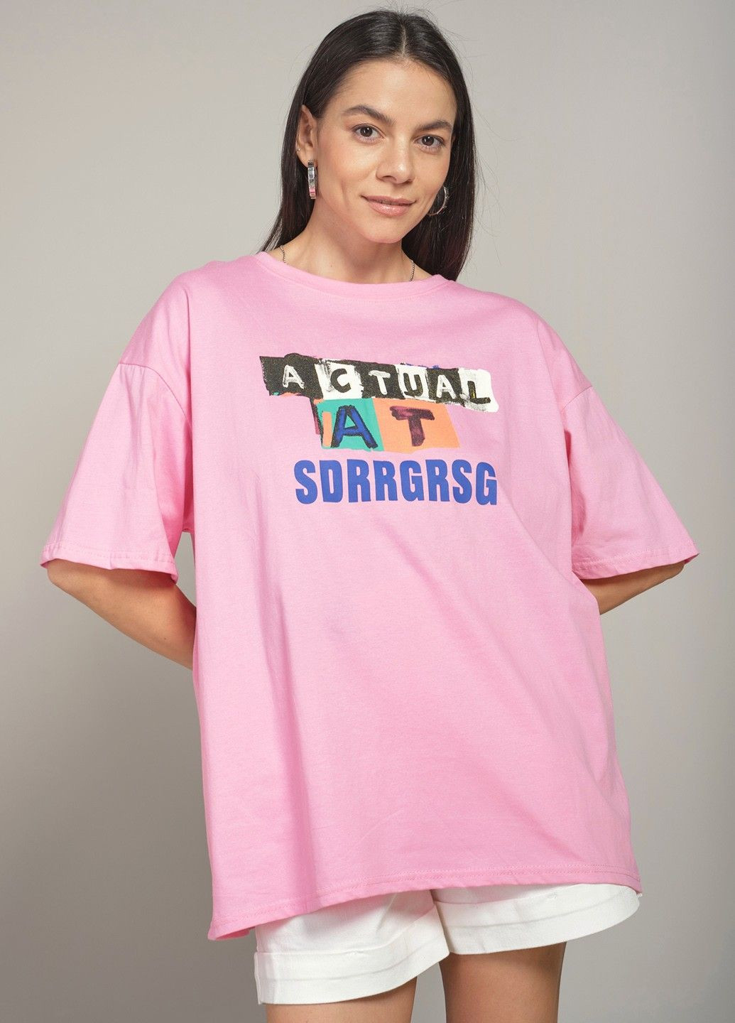 Футболка жіноча T23-1 рожева з принтом 343990 Power - (296777413)