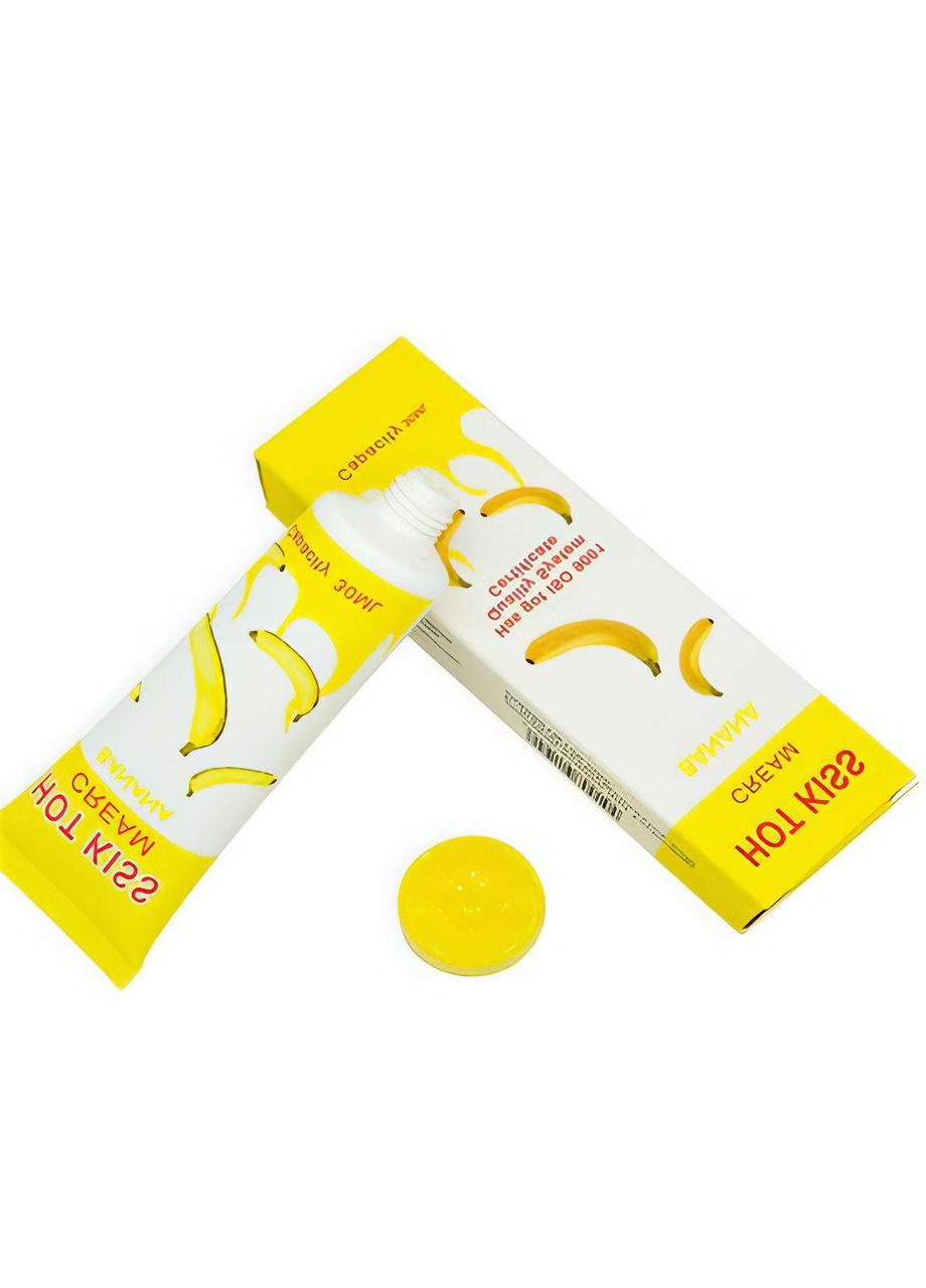 Гель-лубрикант зволожуючий на водній основі зі смаком банану 30 мл Hot Kiss (366732626)