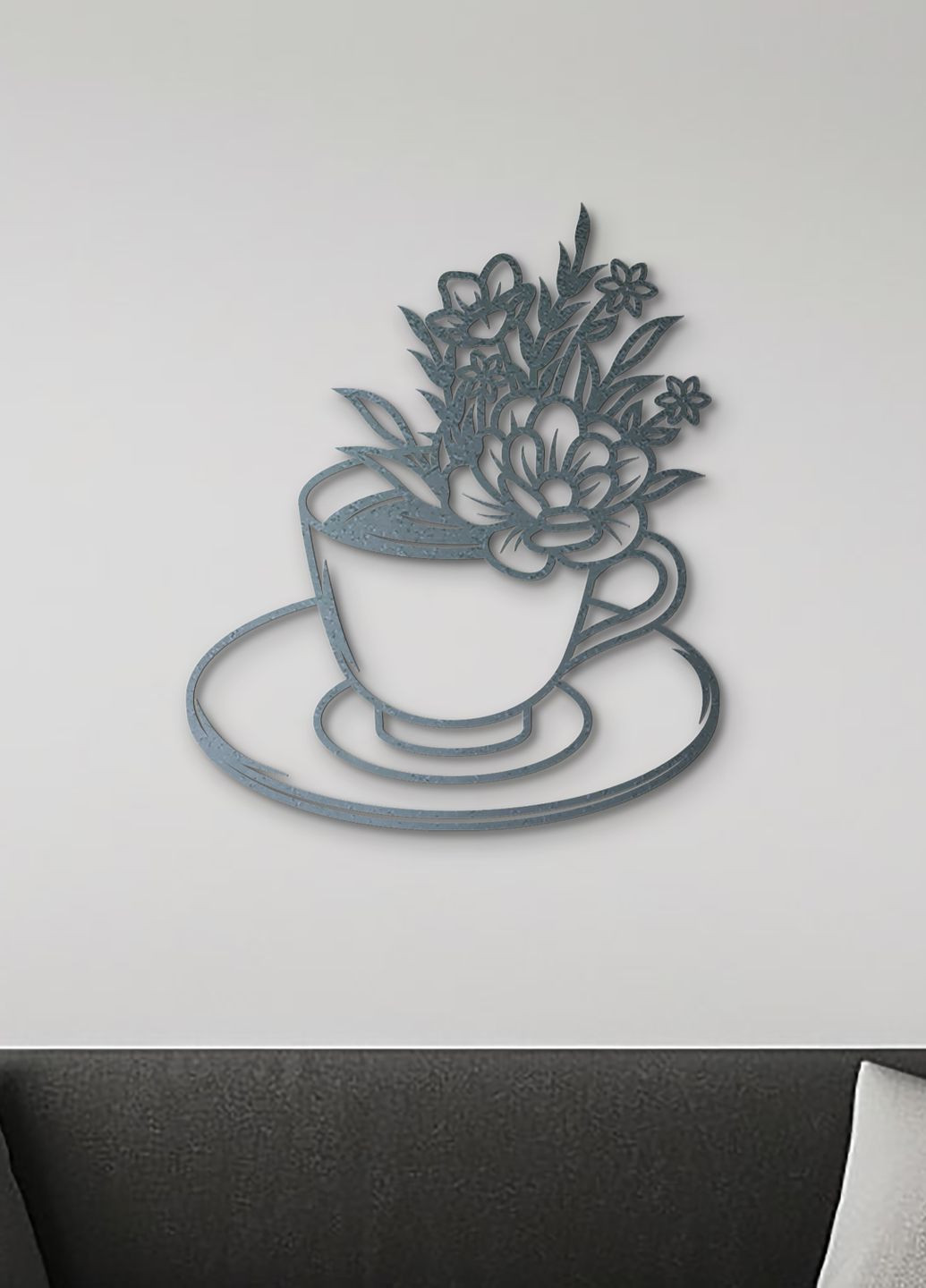 Сучасна картина на кухню, декор в кімнату "Квіткова кава", оригінальний подарунок 15х18 см Woodyard (292013230)