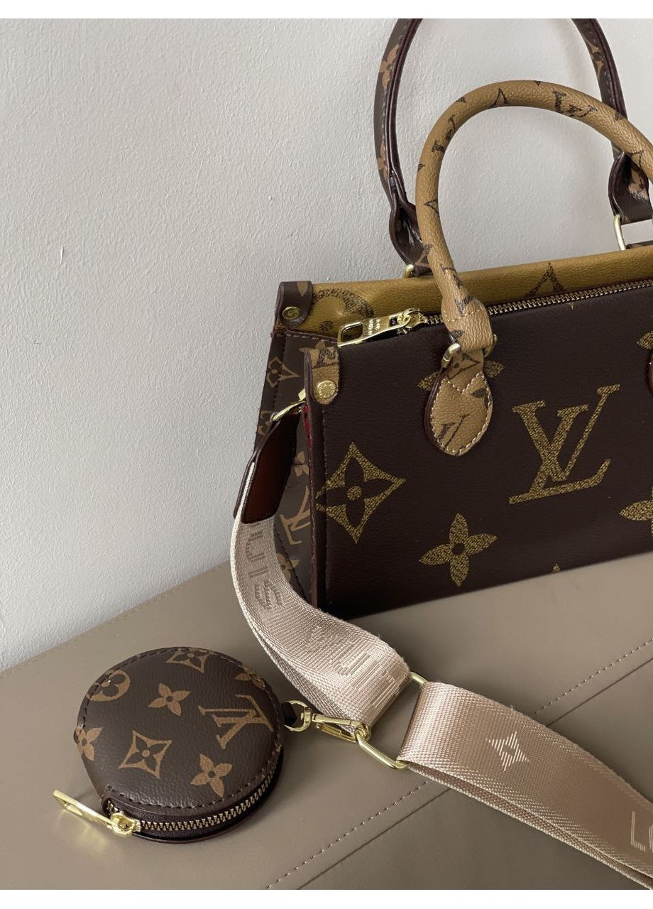 Сумка Louis Vuitton Reverse OnTheGo жіноча LV коричнева міні шопер крос боді No Brand (364488337)