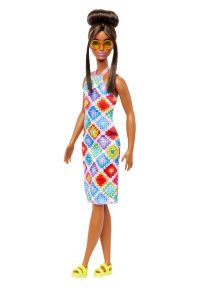 Лялька "Модниця" в сукні з візерунком у ромб (HJT07) Barbie (290841540)