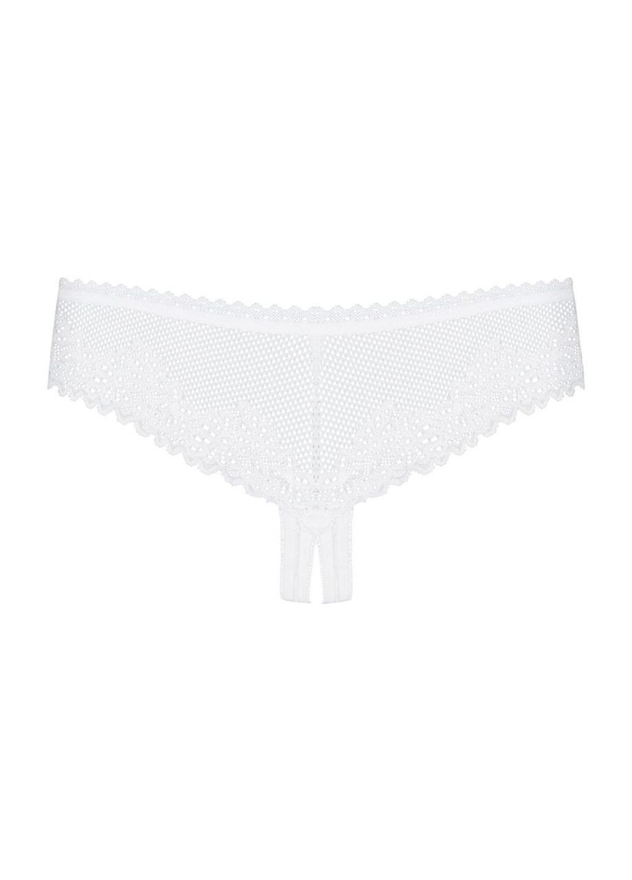 Кружевные трусики с доступом Alabastra S/M, белый Obsessive (292862684)