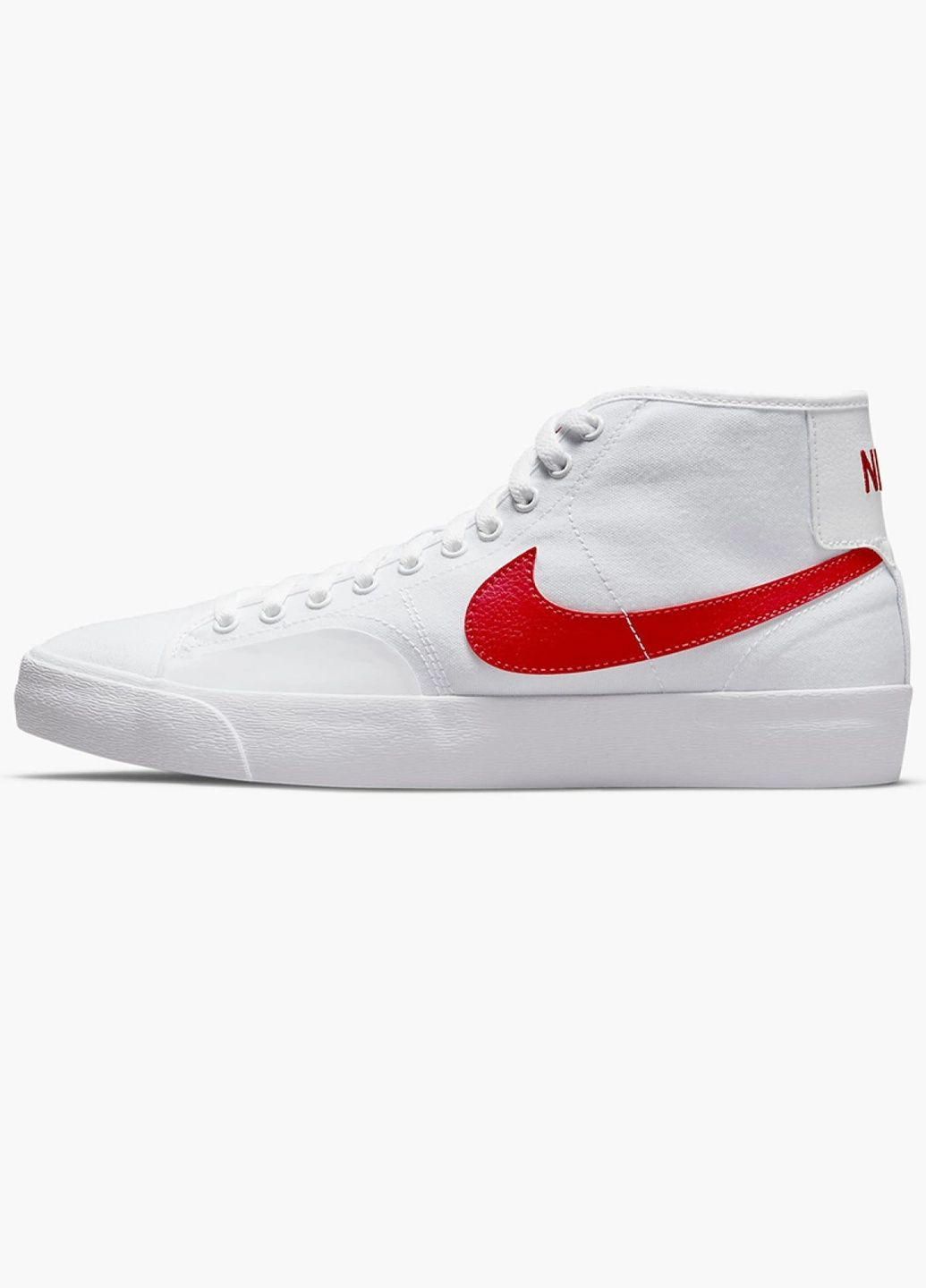Белые всесезонные кроссовки унисекс sb blzr court mid white/red dc8901-101 Nike