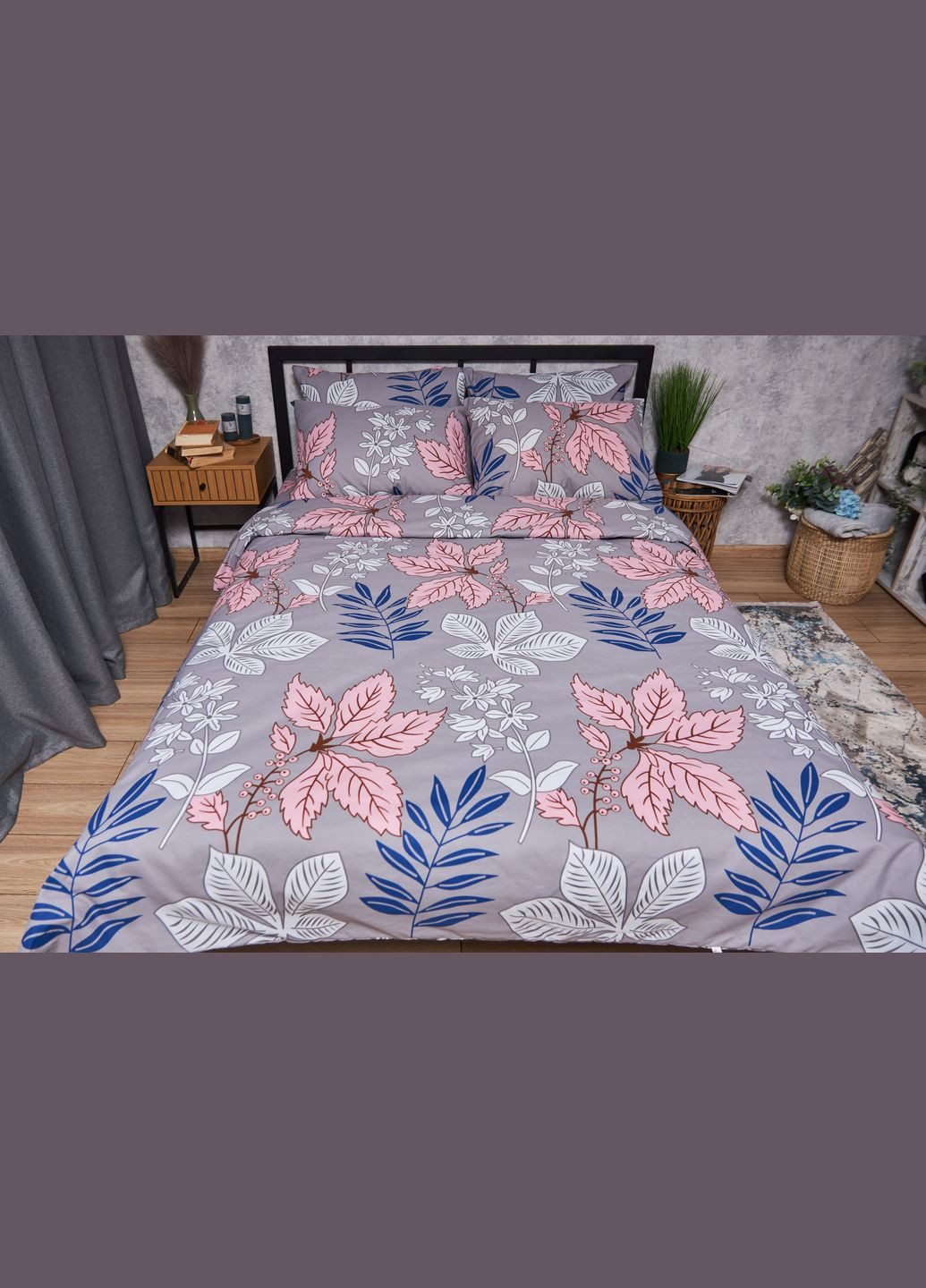 Комплект постільної білизни Бязь Gold Люкс King Size 220x240 наволочки 4х70х70 (MS-820004169) Moon&Star Fossil (288535953)