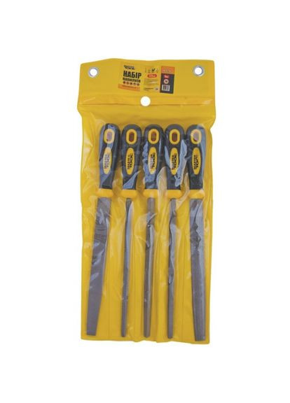 Напильники по металлу GM 5 шт, 200 мм, плоский/круглый/полукруглый/трёхгранный/квадратный (06-0250) Mastertool (317195872)