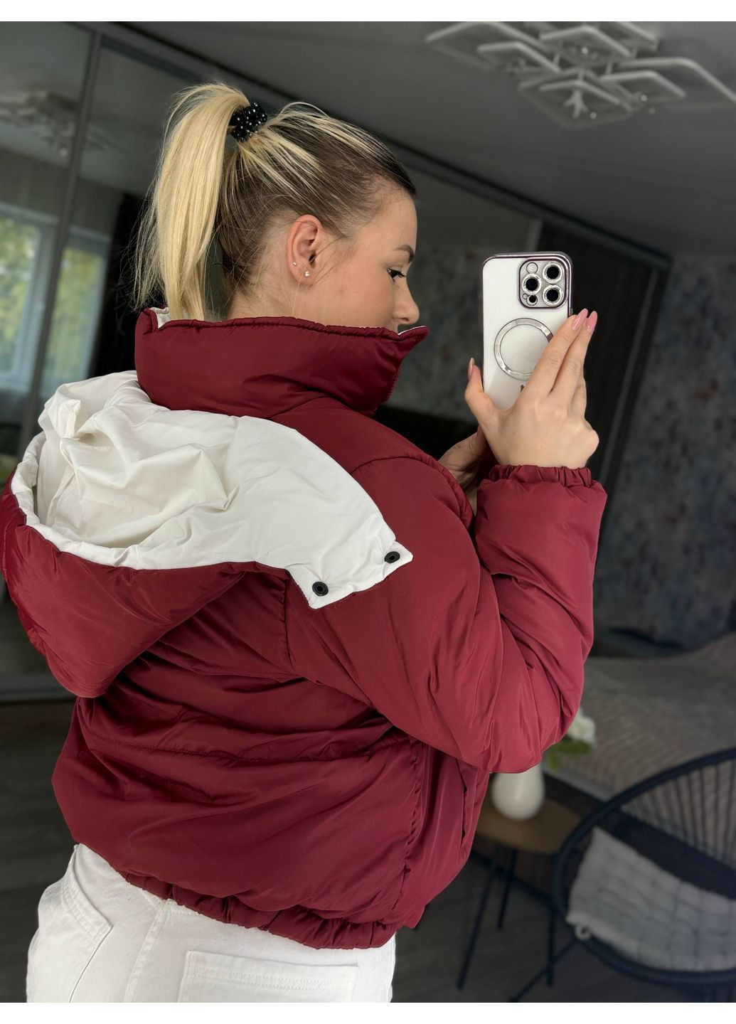 Бордовая женская зимняя куртка Osoblyva