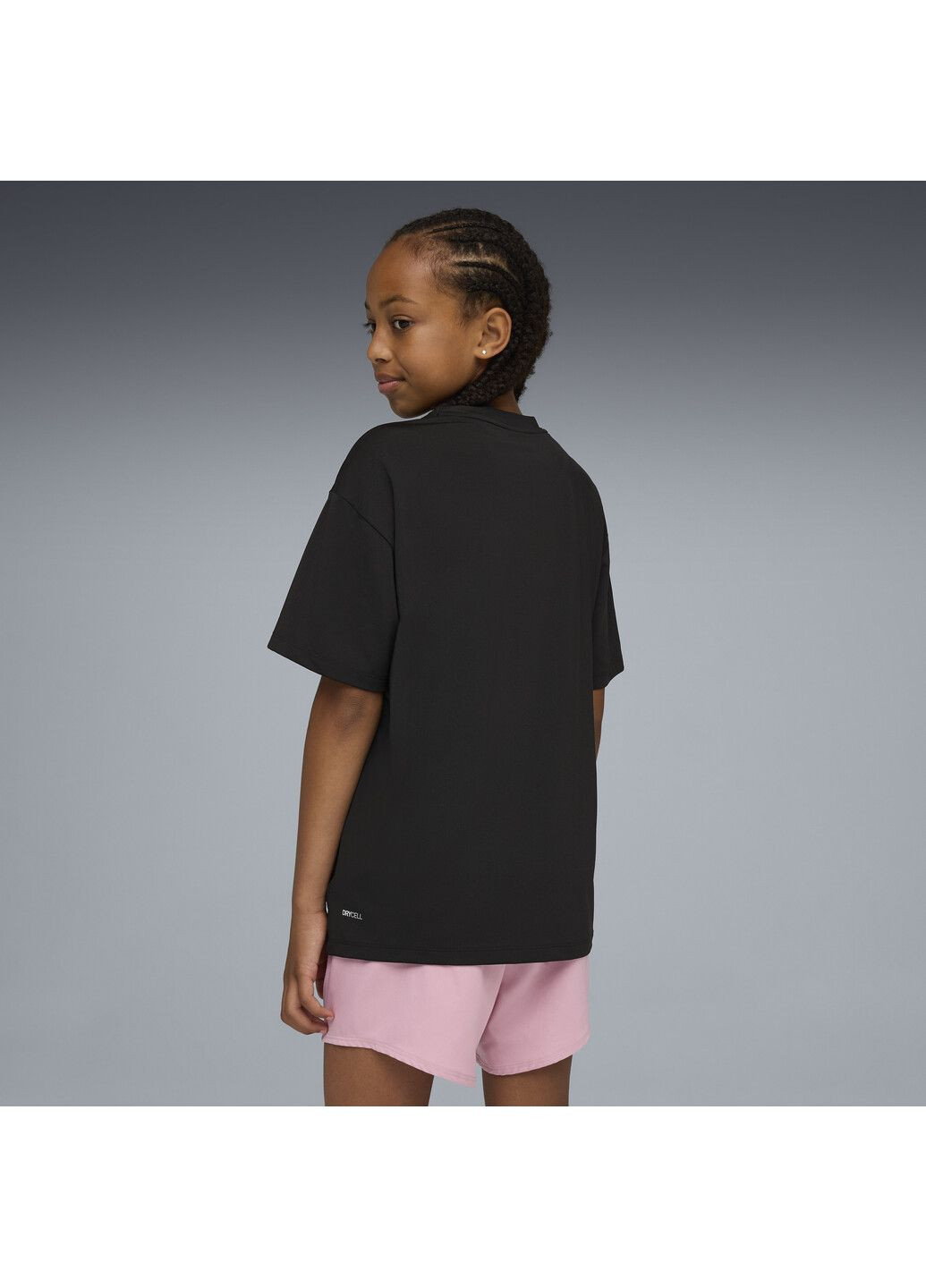 Чорна демісезонна дитяча футболка train all day ess tee youth Puma