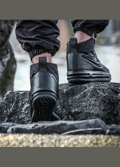 Черные кроссовки lunar force 1 duckboot black — 916682-002. Nike