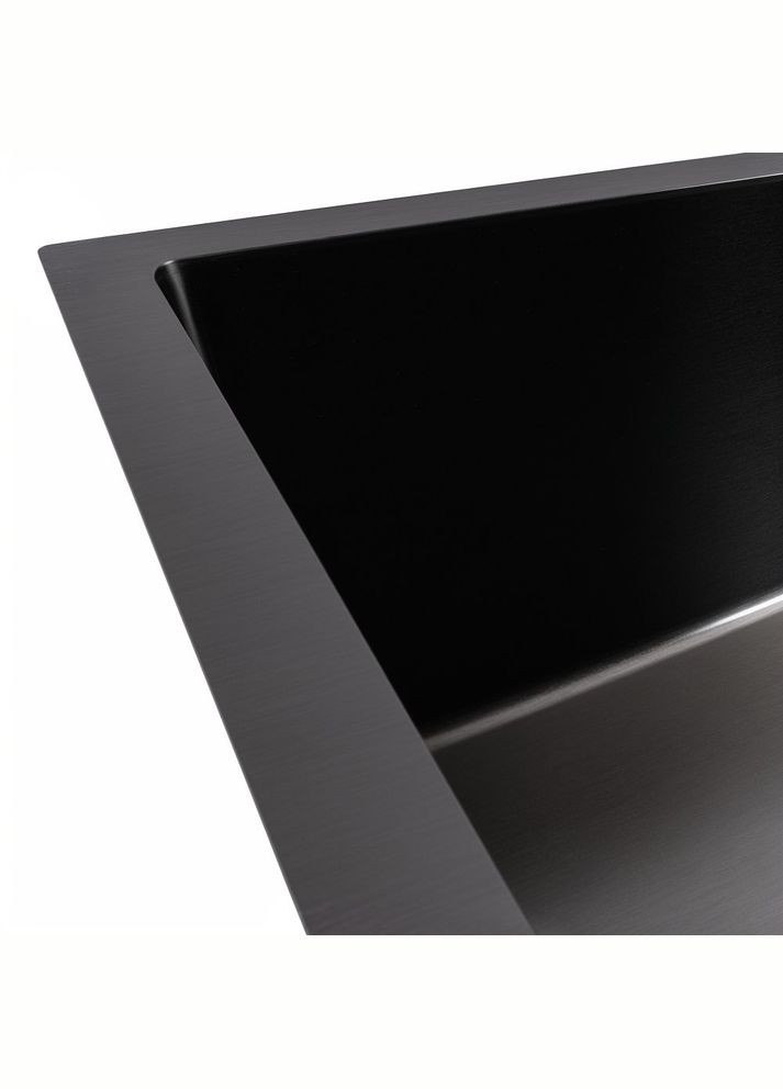 Кухонный комплект: Мойка Handmade (58x43 см) PVD черная, монтаж под столешницу + Смеситель XK09B PVD Valeso (353747127)