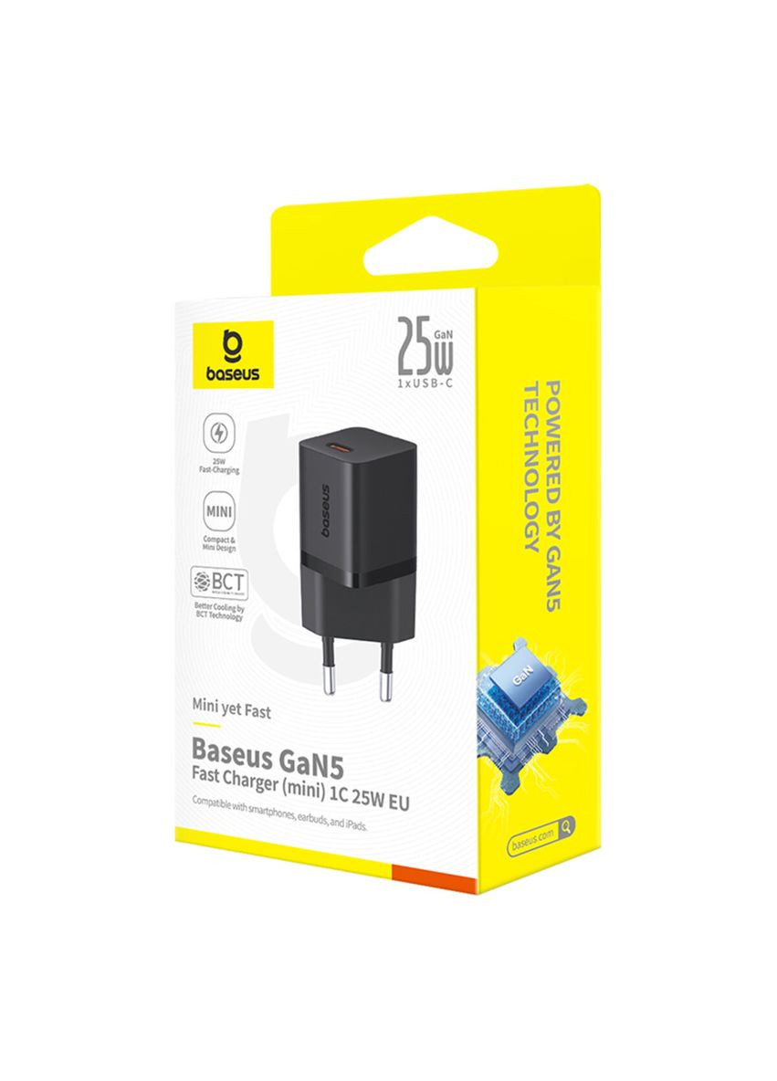 Мережевий зарядний пристрій GaN5 Fast Charger (mini) 1C 25W EU Baseus GaN5 Fast Charger (mini) (342723225)