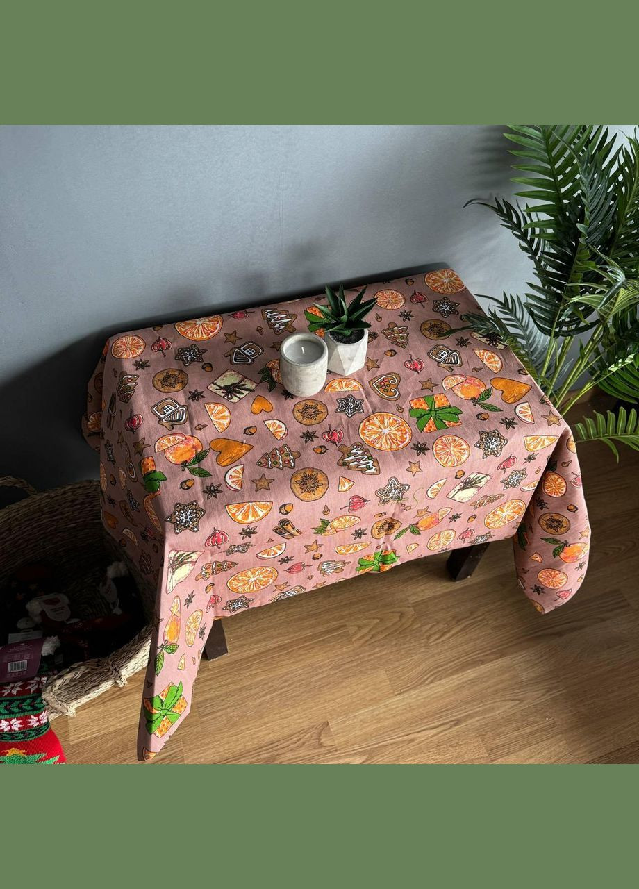 Скатерть Апельсинки рогожка 120 х 150 см Оранжевая No Brand (302815291)
