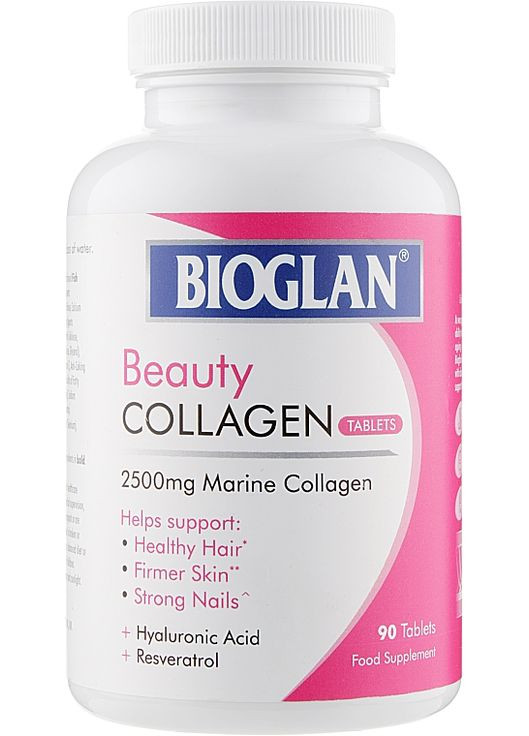 Таблетки с коллагеном и гиалуроновой кислотой Beauty Collagen 90шт (905625-106365) Bioglan (368640455)