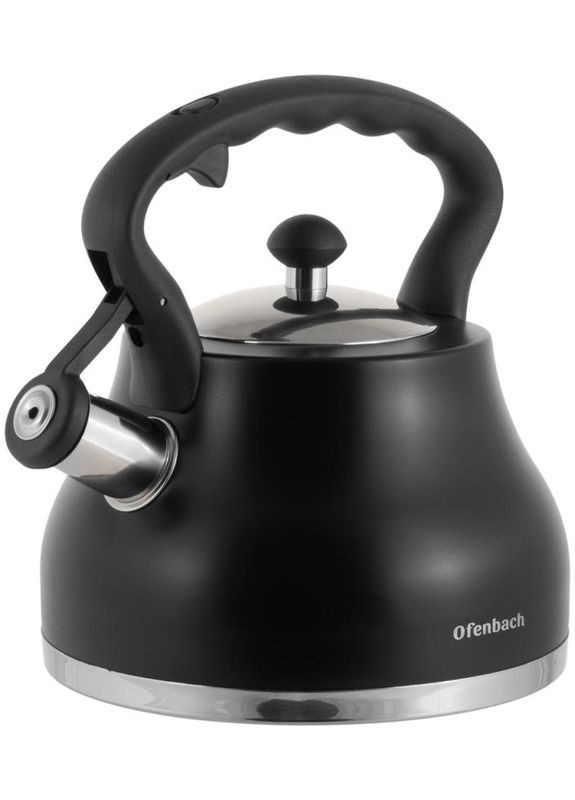 Чайник Black 2.7л із нержавіючої сталі зі свистком для кухні та будинку електрочайник з кришкою Ofenbach (368979925)