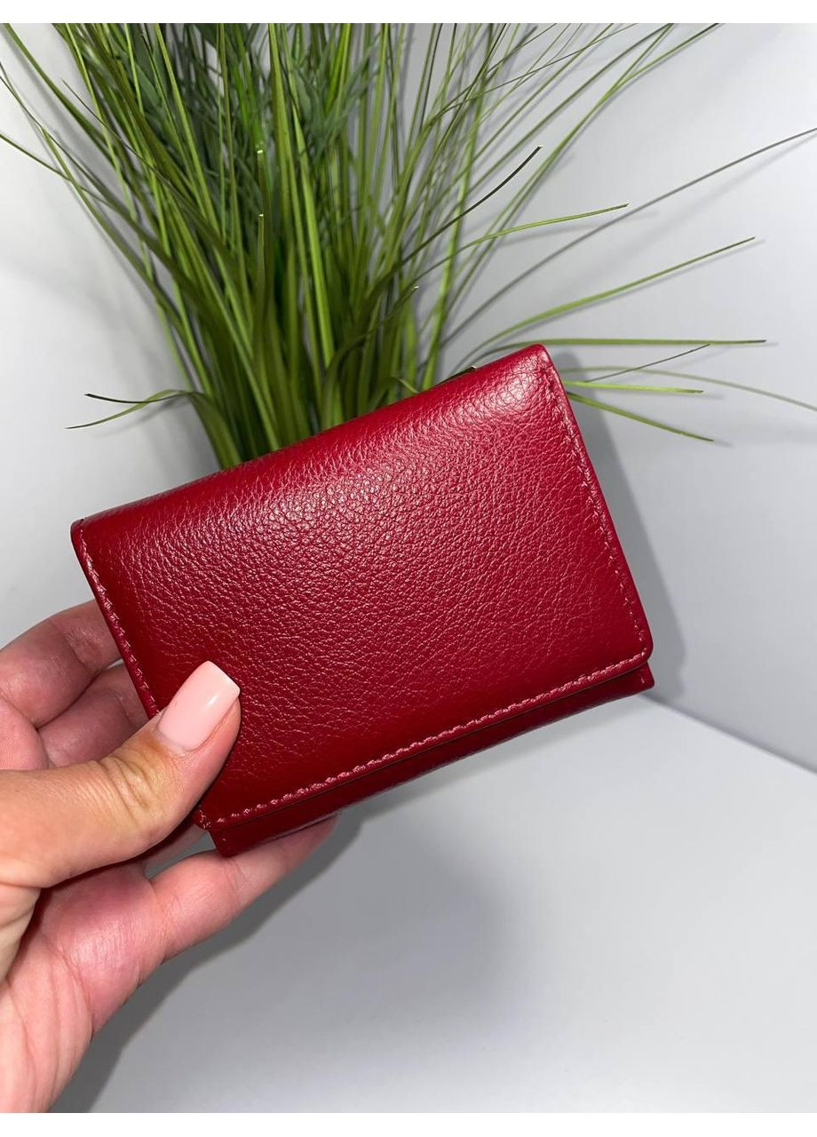 Маленький кожаный кошелек компактный с монеткой на молнии No Brand (370381511)