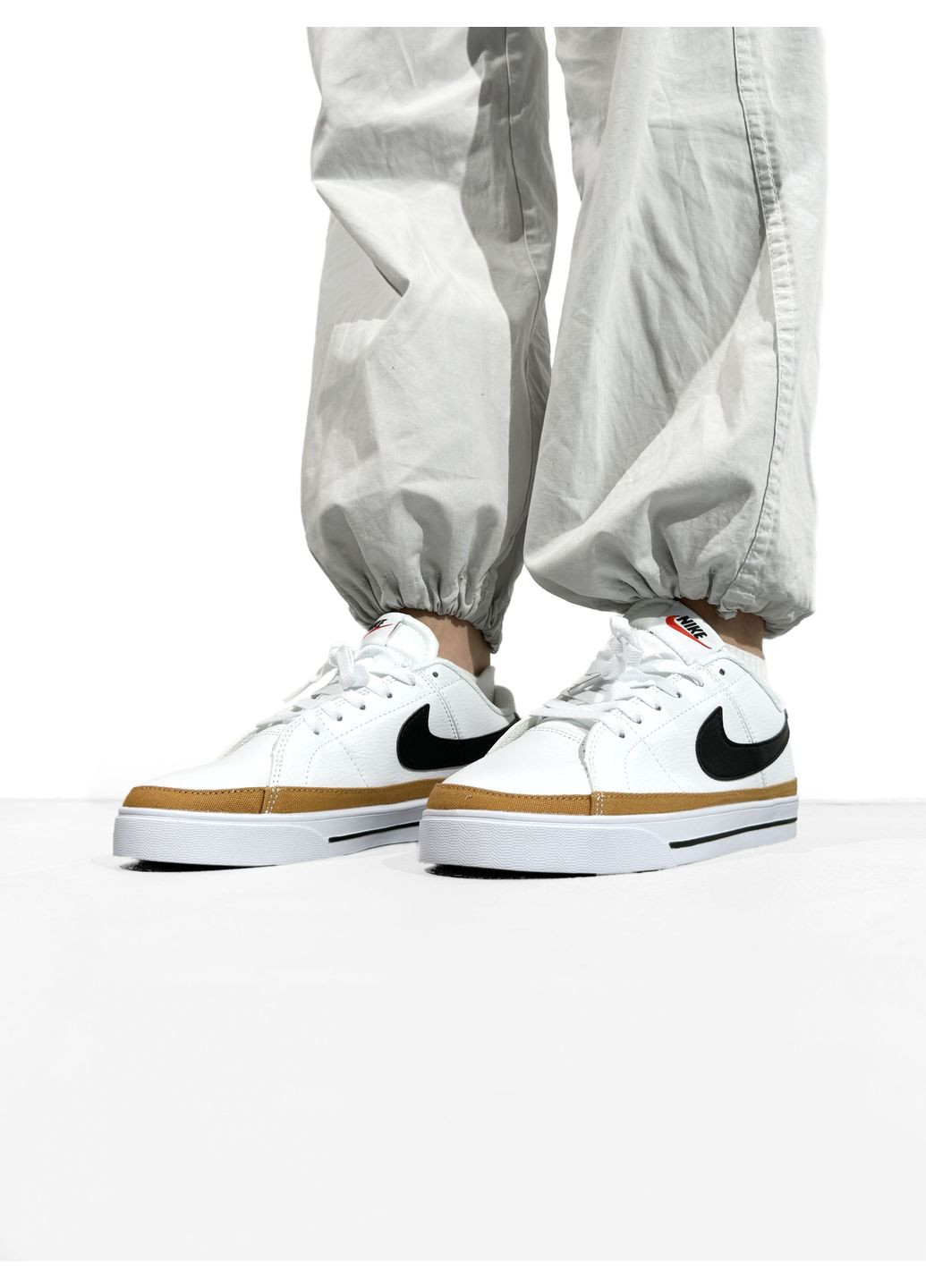 КРОССОВКИ ЖЕНСКИЕ NIKE COURT LEGACY WHITE / BLACK НАЙК КОУРТ ЛЕГАСИ No Brand чёрные демисезоны (367167549)