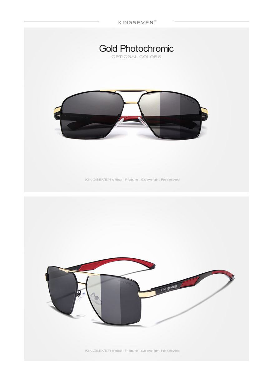 Мужские солнцезащитные очки в классической оправе с фотохромными линзами K7719 DESIGN KINGSEVEN (329193202)